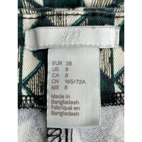 H&M Green Geometric Print Pants Size 10 - Picture 4 of 5